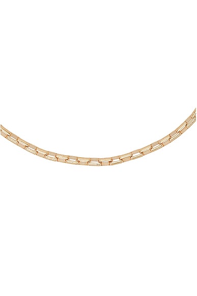 Shop Jordan Road Jewelry Elongated Box Necklace In 18k Gold Plated Brass