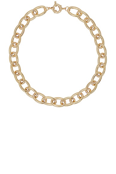 Jordan Road Jewelry Xl Oval Necklace In 18k Gold Plated Brass