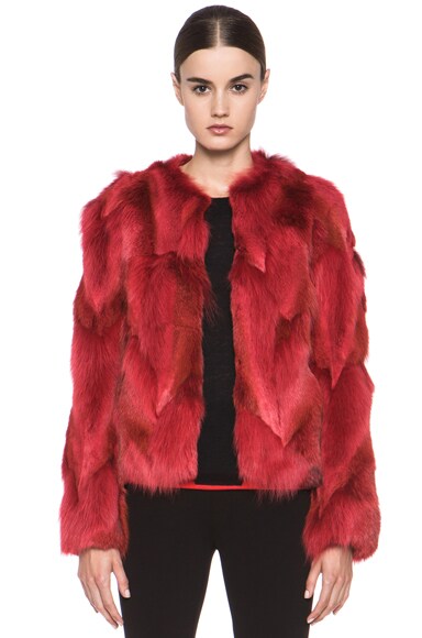 Joseph Fur Jacket in Red | FWRD