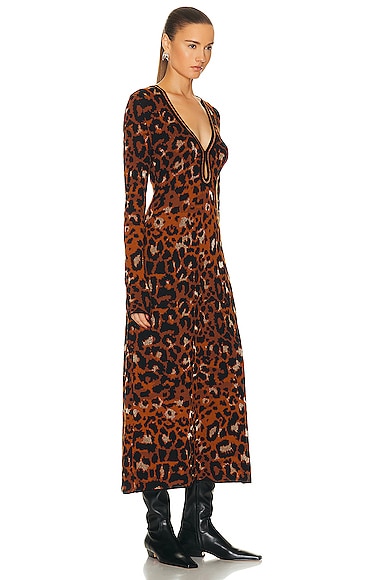 Shop Johanna Ortiz Amur Midi Dress In Leopard