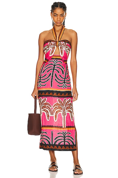 Johanna Ortiz Unexpected Symbolism Ankle Dress in Serengeti Pink
