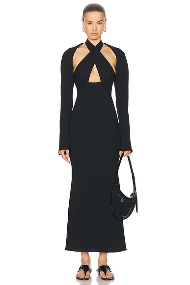 Johanna Ortiz Black Light Heart Ankle Dress in Black