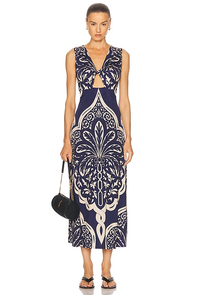 Jean Paul Gaultier Papillon Mesh Lacing Detail Dress in Blue Jean Paul Gaultier Papillon Mesh Lacing Detail Dress in Blue