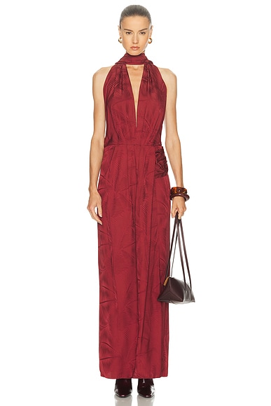 Johanna Ortiz Wildly Beautiful Maxi Dress in Wine