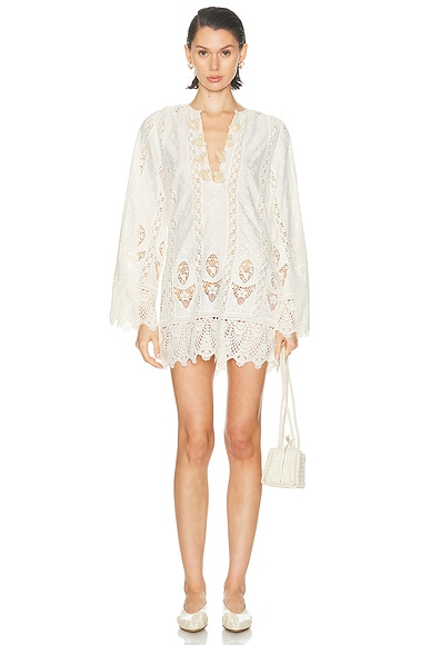 Johanna Ortiz Vision Seeking Mini Dress in Ecru