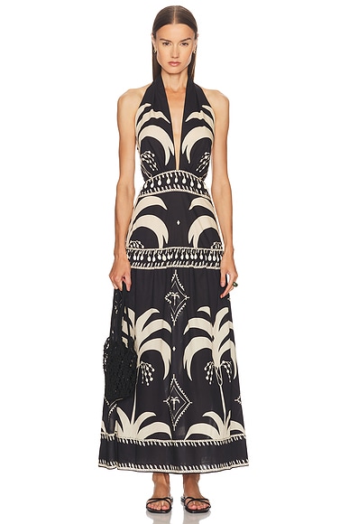 Johanna Ortiz Latin Rhythms Maxi Dress in Black & Ecru
