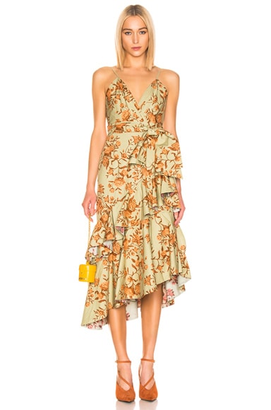 Johanna Ortiz Rhapsodie Oriental Dress in Soft Olive