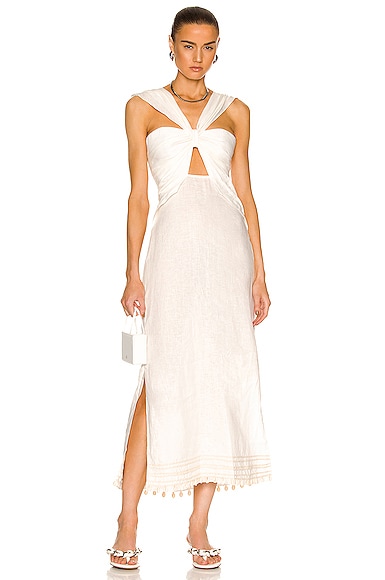 Johanna Ortiz Nomad Ankle Dress in Coconut Ecru | FWRD