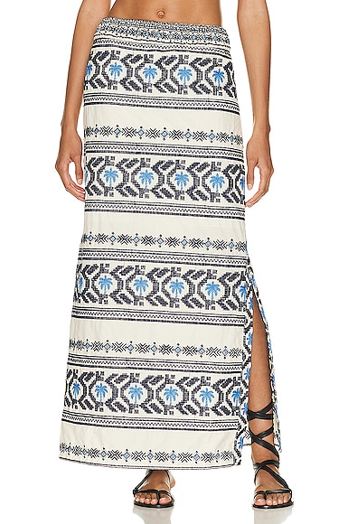 Johanna Ortiz Namtrik Maxi Skirt in Blue