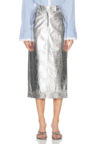 Johanna Ortiz Epic Statement Ankle Skirt in Silver