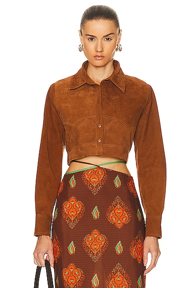 Johanna Ortiz Amazonic Andes Leather Shirt In Brown