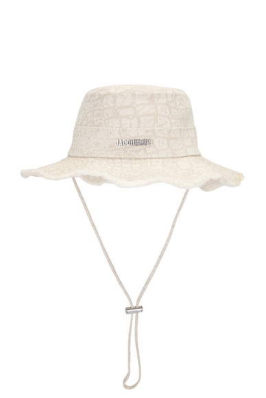 JACQUEMUS Le Bob Artichaut Bucket Hat in Croco Beige