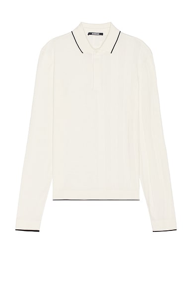 JACQUEMUS Le Polo Tricot Ml in Off-White