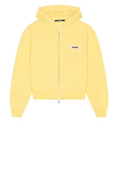 JACQUEMUS LE HOODIE ZIP GROS GRAIN パーカー - Light Yellow