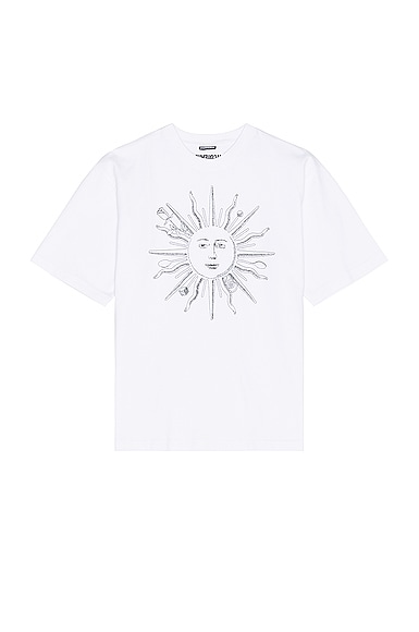 JACQUEMUS Le Tshirt Soleil in Royal Sun & White
