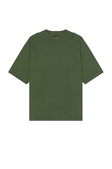 JACQUEMUS Le T-Shirt Camargue in Dark Green