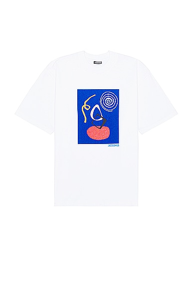 JACQUEMUS Le T-Shirt Cuadro in Print Arty Picture White