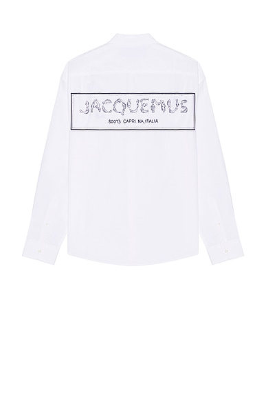 JACQUEMUS La Chemise Simon in Print Logo Fish
