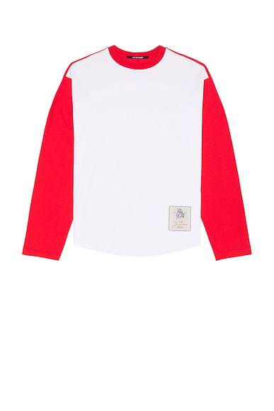 Le T-Shirt Baseball Ml in Multi Red