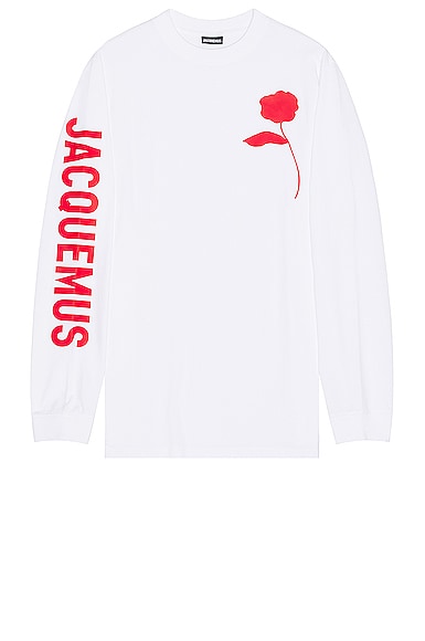 JACQUEMUS Le Tshirt Ciceri in Red, Solid Rose, & White