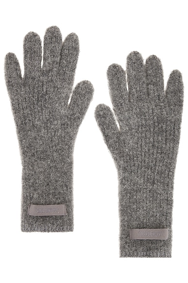 JACQUEMUS Les Gants Gros Grain in Dark Grey