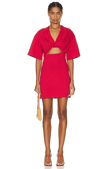 JACQUEMUS La Robe T-shirt Bahia Dress in Red 1