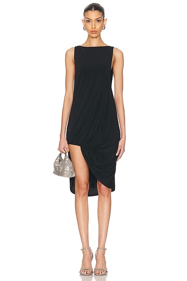JACQUEMUS La Robe Peplo Courte in Black