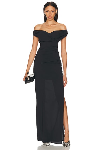 JACQUEMUS La Robe Rita Longue in Black