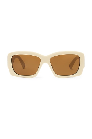 JACQUEMUS Croisiere Sunglasses in Sandy, Gold, & Matte Brown