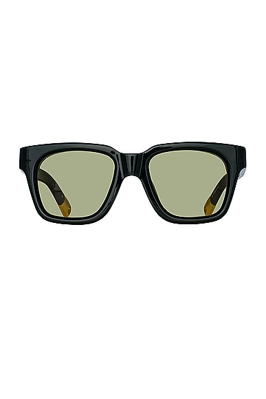 JACQUEMUS Square Sunglasses in Carino Matte Dark Green, Yellow Gold, & Khaki