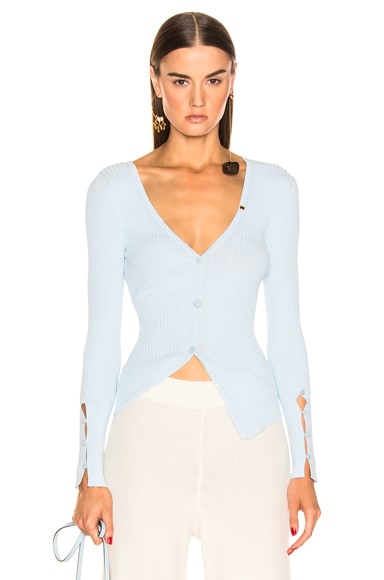 JACQUEMUS Tordu Cardigan in Baby Blue | FWRD