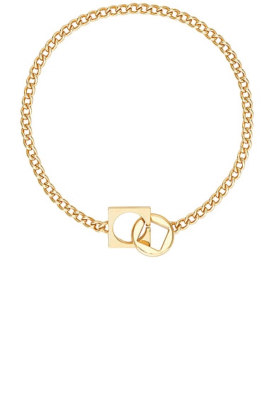 JACQUEMUS Le Collier Rond Carre in Light Gold