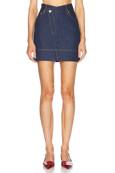 JACQUEMUS La Mini Jupe De-nimes in Navy & Tabac