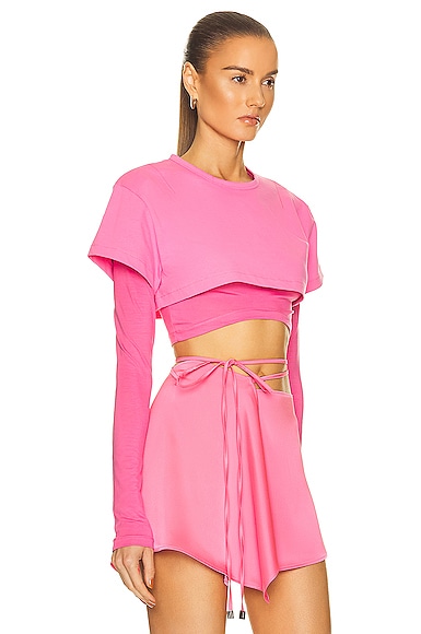 Shop Jacquemus Le Double Tshirt In Pink