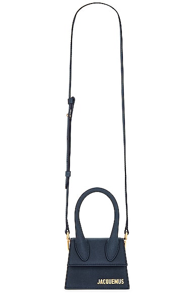 Jacquemus Le Chiquito Leather Top Handle Bag In Dark Navy