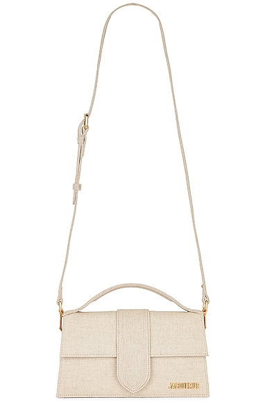 Shop Jacquemus Le Grand Bambino Bag In Light Greige