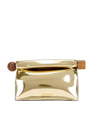 JACQUEMUS La Pochette Rond Carre Bag in Gold