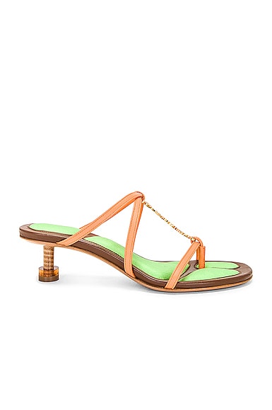 Jacquemus Pralu 45mm Leather Sandals In Light Orange