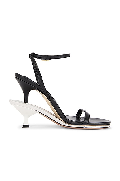 Shop Jacquemus Les Doubles Sandals In Black & White