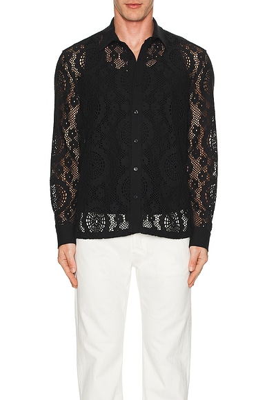 Lace Button Down Shirt
