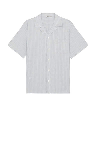 SIMKHAI Poe Camp Shirt in Haze Stripe