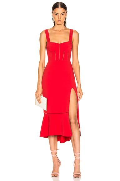 SIMKHAI for FWRD Bustier Dress in Fire Red | FWRD