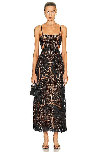 knee length dresses for ladies Simkhai Guipure Lace Belted Midi Dress main image 0