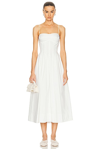 SIMKHAI Kittiya Sleeveless Midi Dress in White