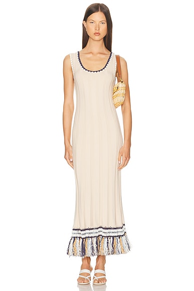SIMKHAI Julianna Tank Midi Dress in Sand Multi
