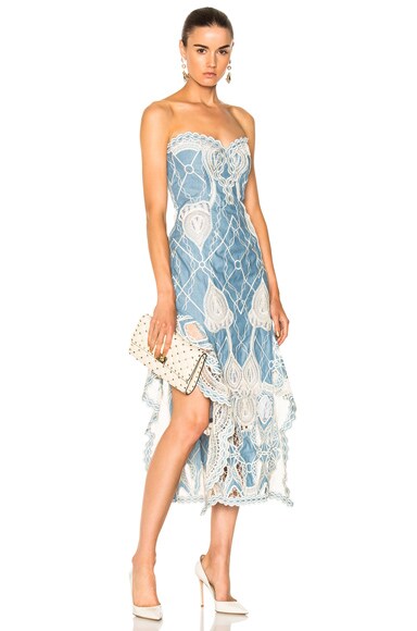 jonathan simkhai grommet lace bustier dress