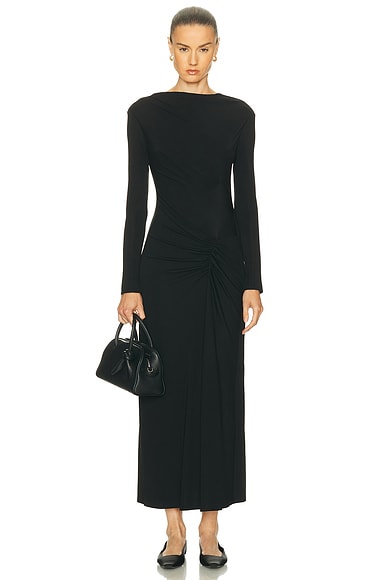 SIMKHAI Ferrera Longsleeve Midi Dress in Black