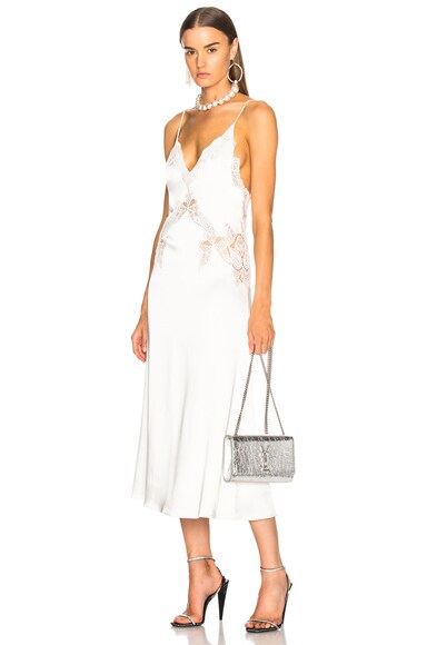 Jonathan Simkhai Stretch Lace Satin Slip Dress In White Fwrd Receive updates about this designerto opt out, unsubscribe here or in our emails. stretch lace satin slip dress