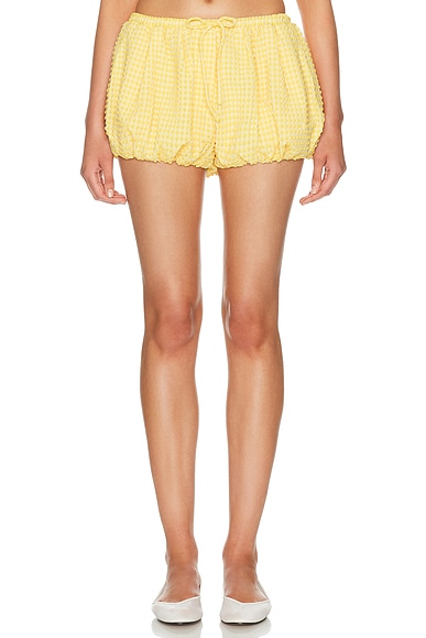 SIMKHAI Addie Bubble Short in Mango Ivory