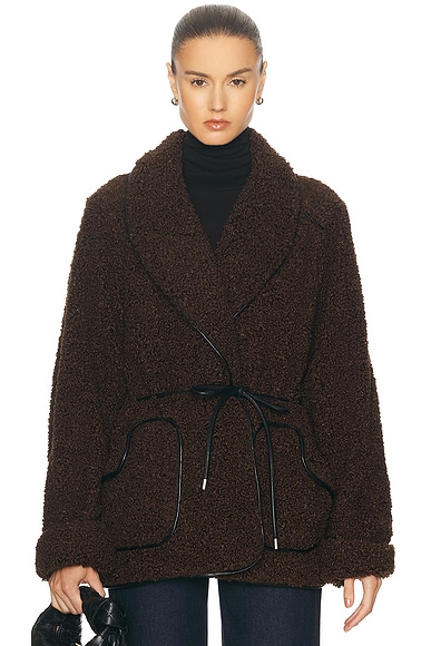 SIMKHAI Kimia Tie Waist Jacket in Raven